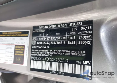 2019 Mercedes-Benz Glc 300 4Matic from USA, damaged, VIN WDC0G4KBXKF482570